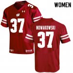 Women's Wisconsin Badgers NCAA #37 Riley Nowakowski Red Authentic Under Armour Stitched College Football Jersey GJ31H85AY